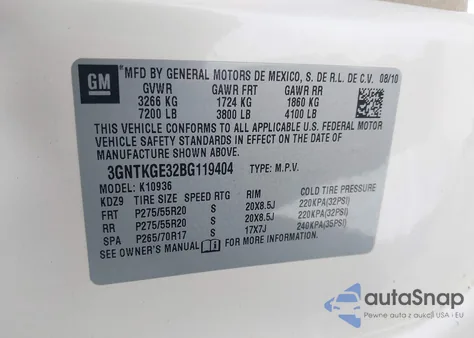 2011 Chevrolet Avalanche 1500 Ltz из США, поврежденный, VIN 3GNTKGE32BG119404